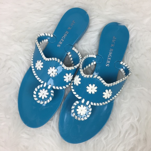 Jack Rogers Shoes Jack Rogers Jelly Sandals Size 9 Blue White Poshmark